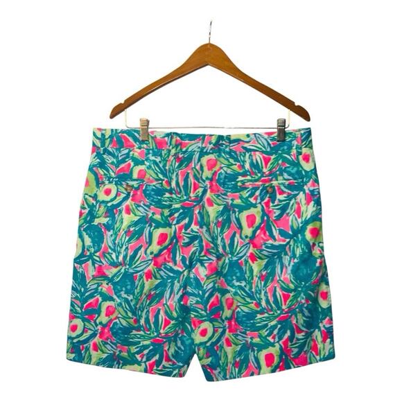Lilly Pulitzer Mens 36 Beaumont Shorts Pink Sunset Guac and Roll Beach - Picture 2 of 8